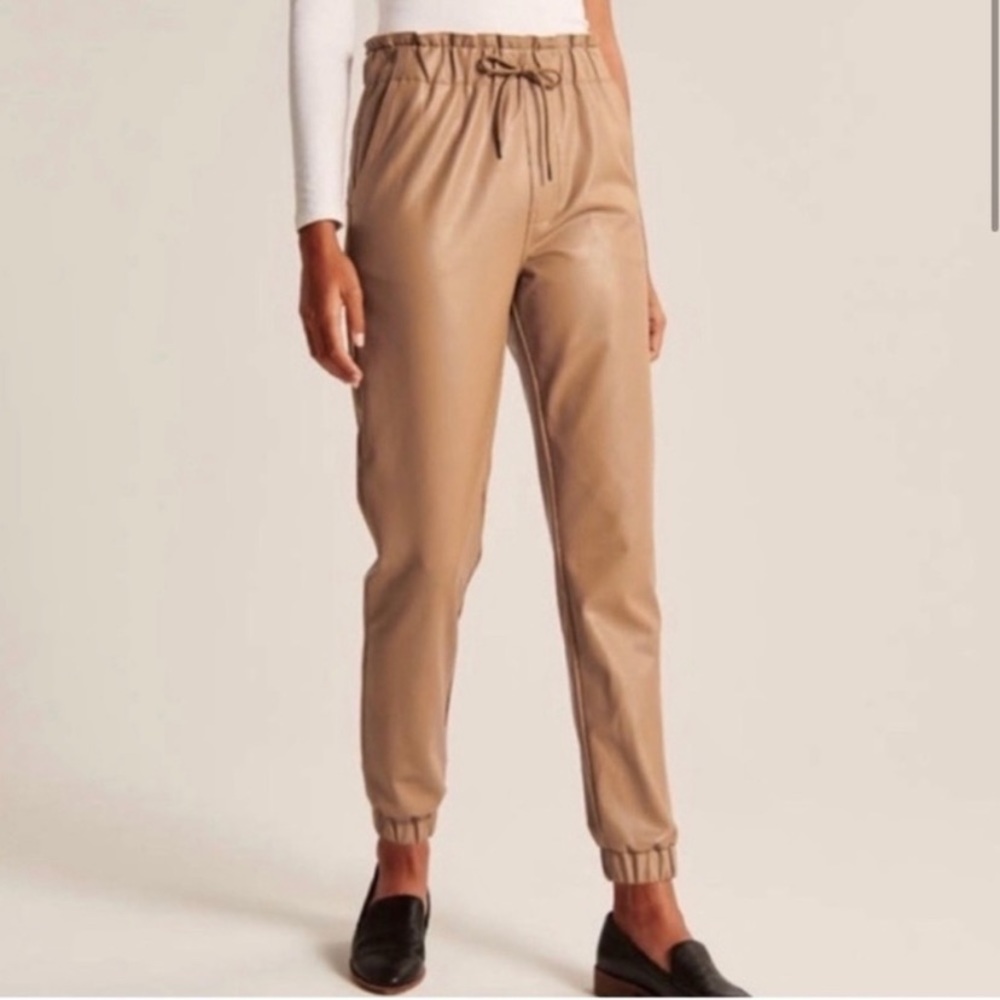 Abercrombie Faux Leather High Rose Jogger